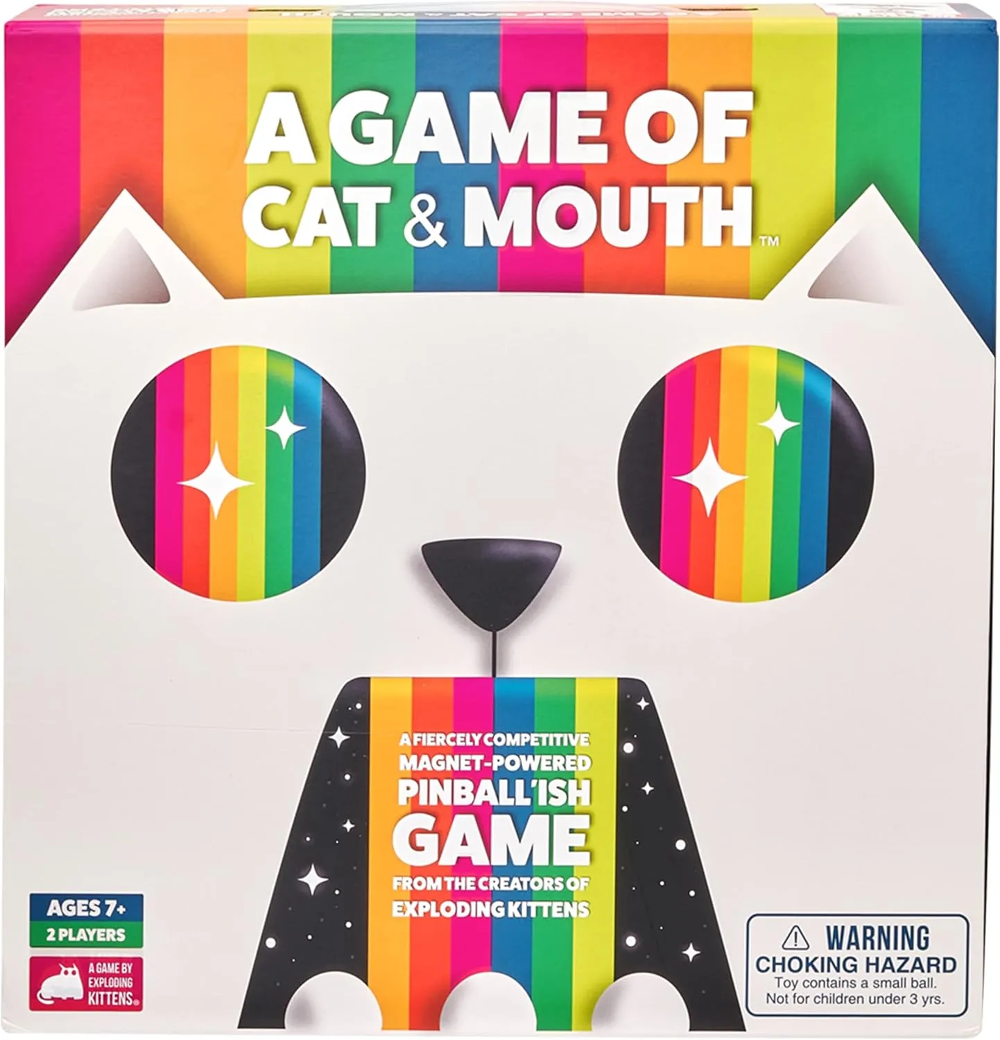 A Game of Cat and Mouth by Exploding Kittens  2 Players, Ages 7 , 15-Minute Playtime  Magnet-Powered Pinball'ish Game  Fun Outdoor Party Card Games for Kids and Adults