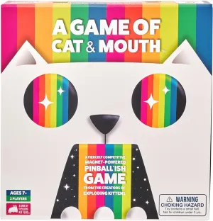 A Game of Cat and Mouth by Exploding Kittens  2 Players, Ages 7 , 15-Minute Playtime  Magnet-Powered Pinball'ish Game  Fun Outdoor Party Card Games for Kids and Adults