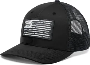 American Flag Hat, Baseball Cap for Men Women, Adjustable Snapback Hats USA Flag Trucker Hat Black