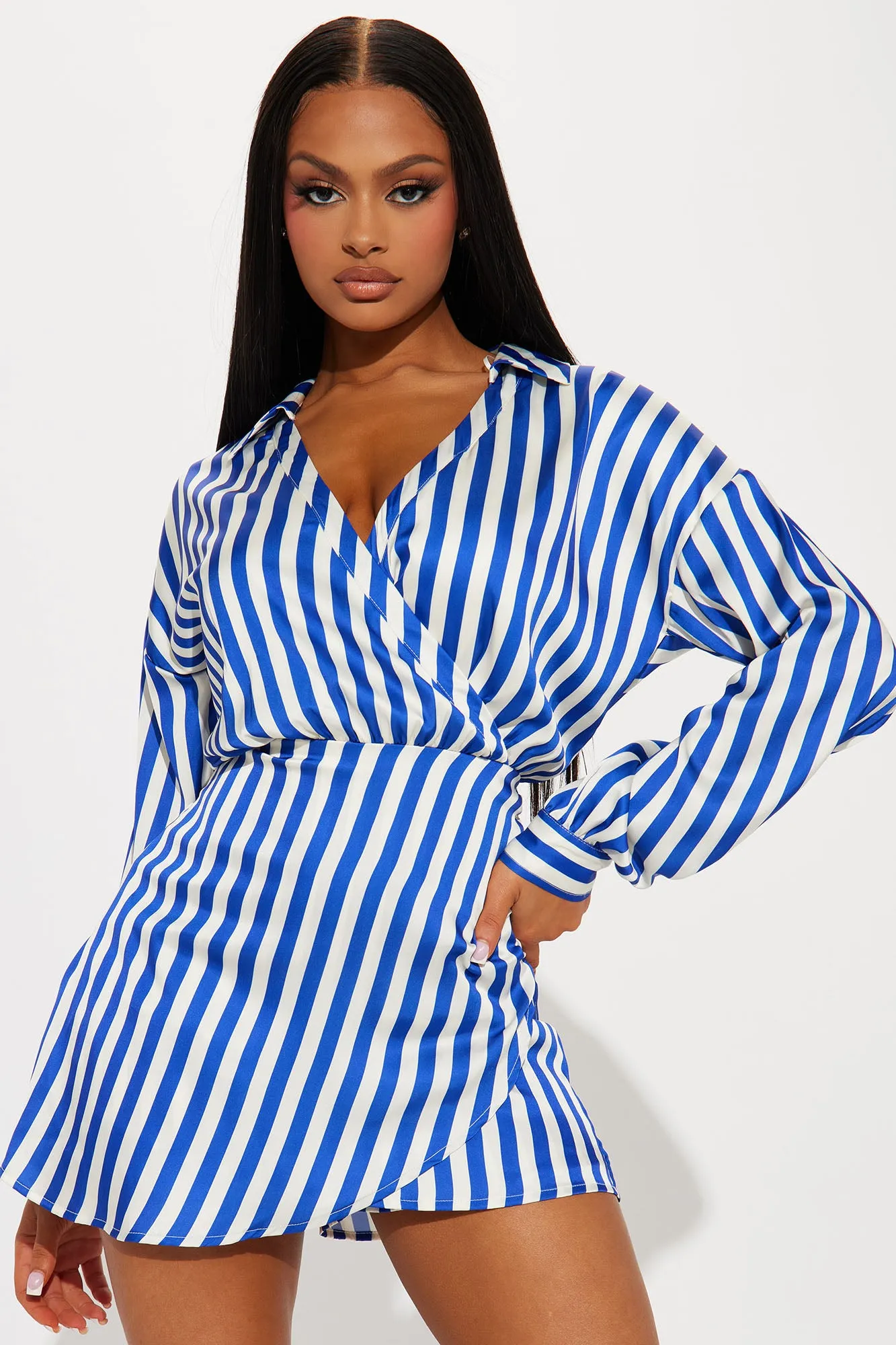 Bethany Striped Romper - Royal/combo