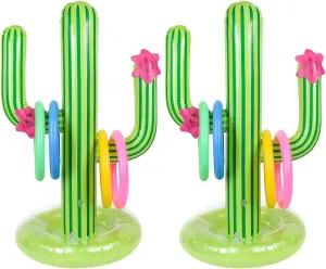 Cactus Inflatable Ring Toss Summer Party Games Toys Floats - Mexican Fiesta/Llama/Pool Party/Cinco de Mayo Party Supplies Favors for Kids Teens Adults