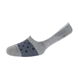 Calcetin Mujer Invisible 75% algodón, Gris puntos azules M