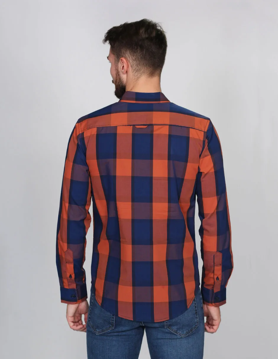 CAMISAS HOMBRE CASUALES MODA MANGA LARGA CUADROS 9 B15112