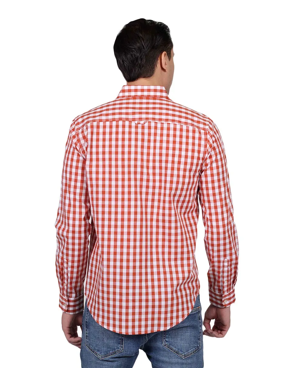 Camisas Para Hombre Manga Larga Cuadros Regular Fit Rustico B25202