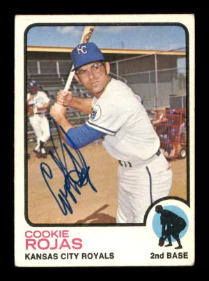 Cookie Rojas Autographed 1973 Topps Card #188 Kansas City Royals SKU #204283