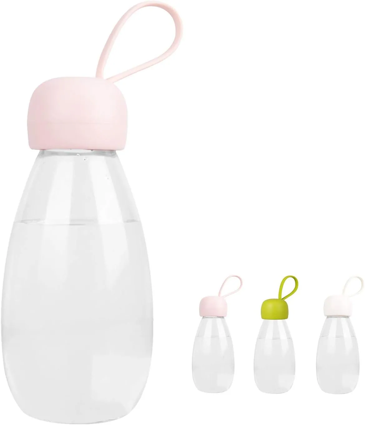 emoi BPA Free Water Bottle, 12oz/360ml Cute Water Bottle with Carrying Strap, Ideal for Kids Boys Girls Students Women Healthy Hydration-Pink