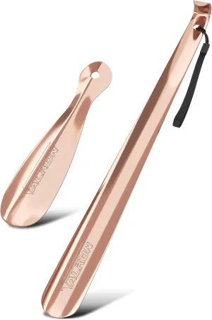 FALKON Shoe Horn for Women - 16.5" Long and 7.5" Shoe Horn Long Handle for Women, Set of 2 Shoe Horns for Women - Durable Metal Long Shoe Horn for Women