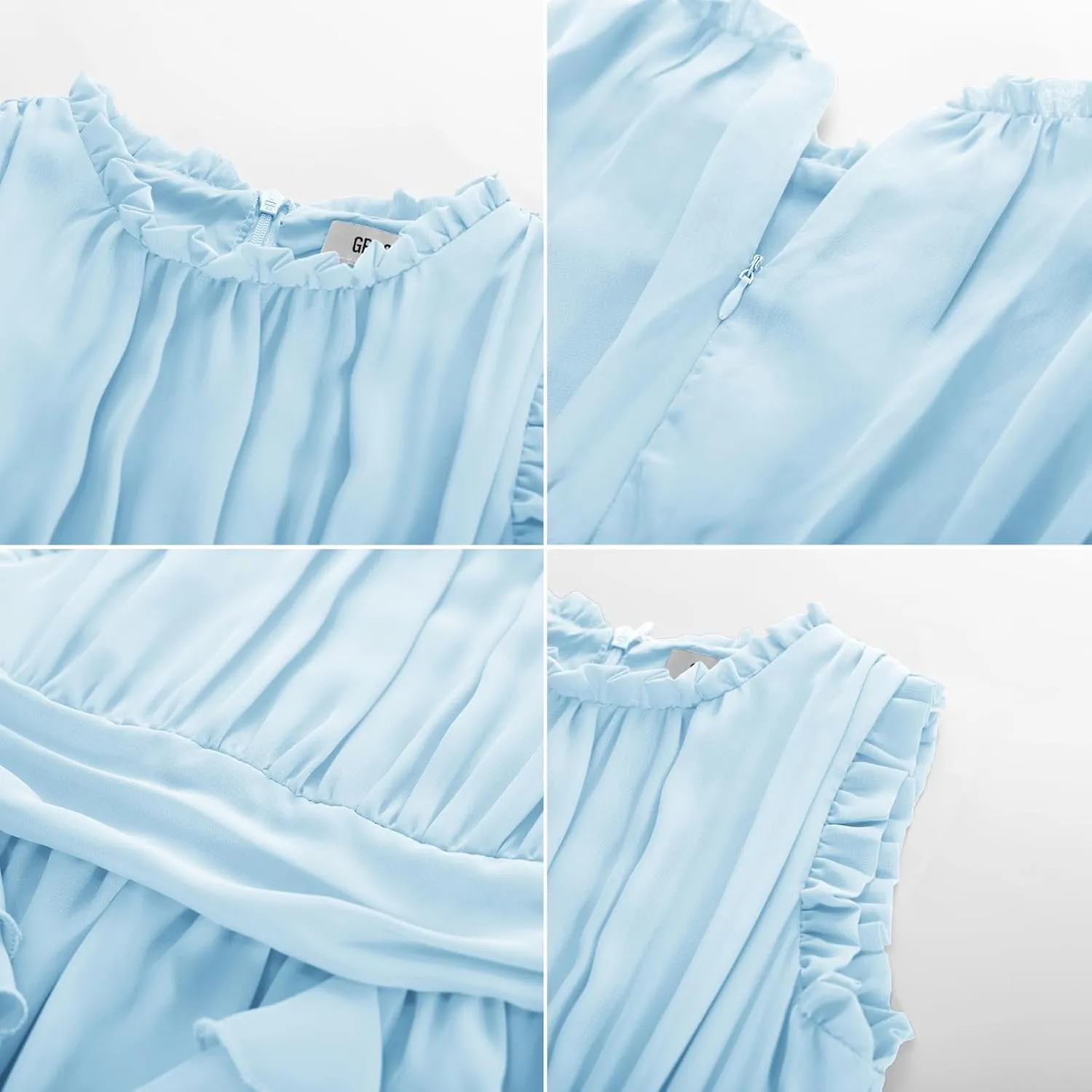 GRACE KARIN Girls Party Dress Ruffle Sleeveless Special Occasion Spring Dresses