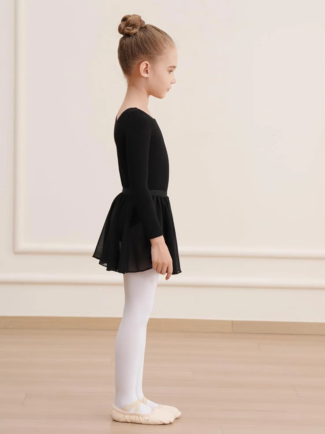 Leotards for Girls Long Sleeve Ballet Dress Toddler Dance Leotard with Skirt Kids Gymnastics Outfits Tutu Dress