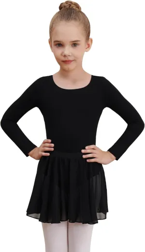 Leotards for Girls Long Sleeve Ballet Dress Toddler Dance Leotard with Skirt Kids Gymnastics Outfits Tutu Dress
