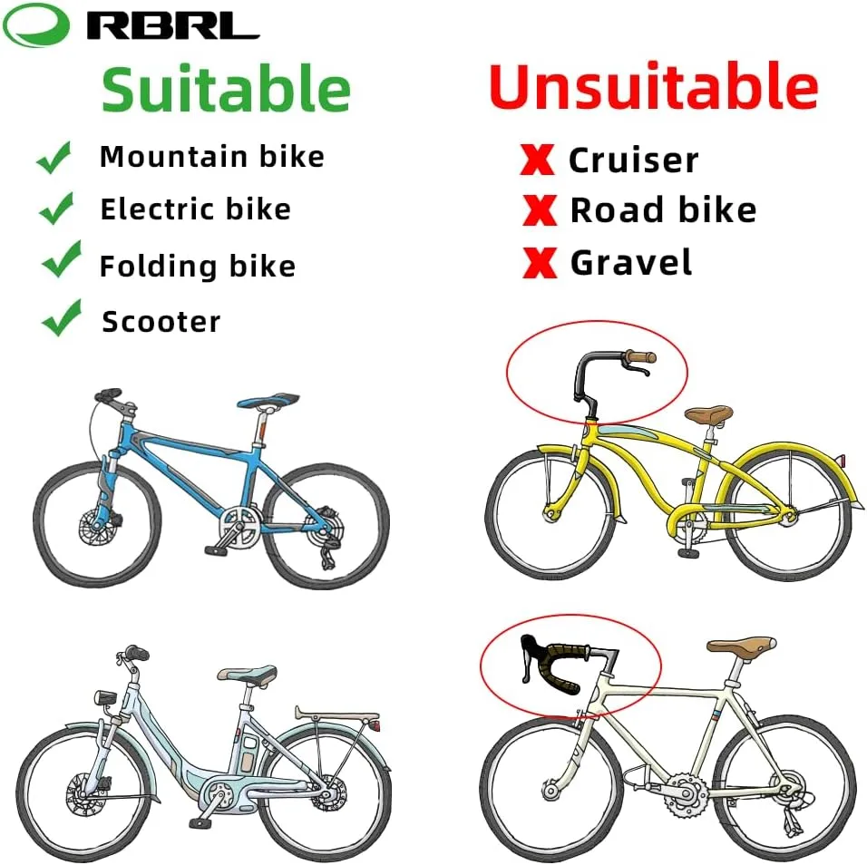 RBRL Bike Mirror Bar End Bike Mirror, Rotatable Bicycle Mirror, Automotive Grade Glass Bike Side Mirrors, Scratch Resistant E-Bike Universal Rearview Mirrors for Mountain bike (Bar end-A Set)