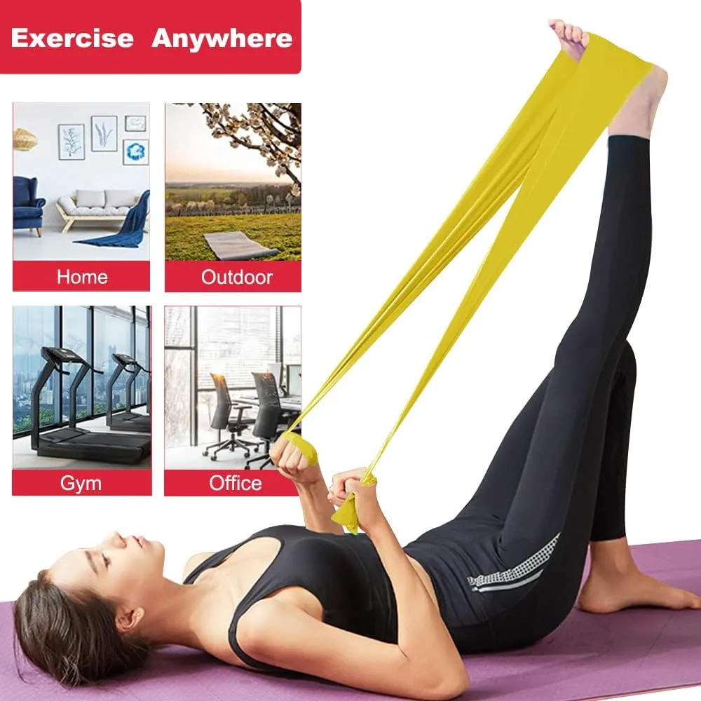 Resistance Bands, Elastic Exercise Bands for Working Out, Physical Therapy, Recovery, Yoga, Pilates, Strength Training