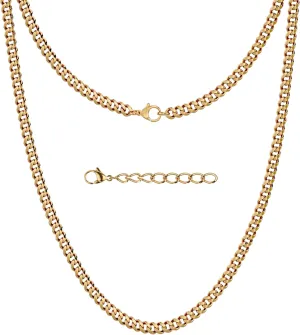 Silvadore 2/4/6mm Mens Necklace Gold/Silver Chain for Men - Stainless Steel Cuban Link Tone - NON-TARNISH & 100% Waterproof - Lifetime Jewelry UK - 18/20/22/24 Inch (2024 release)