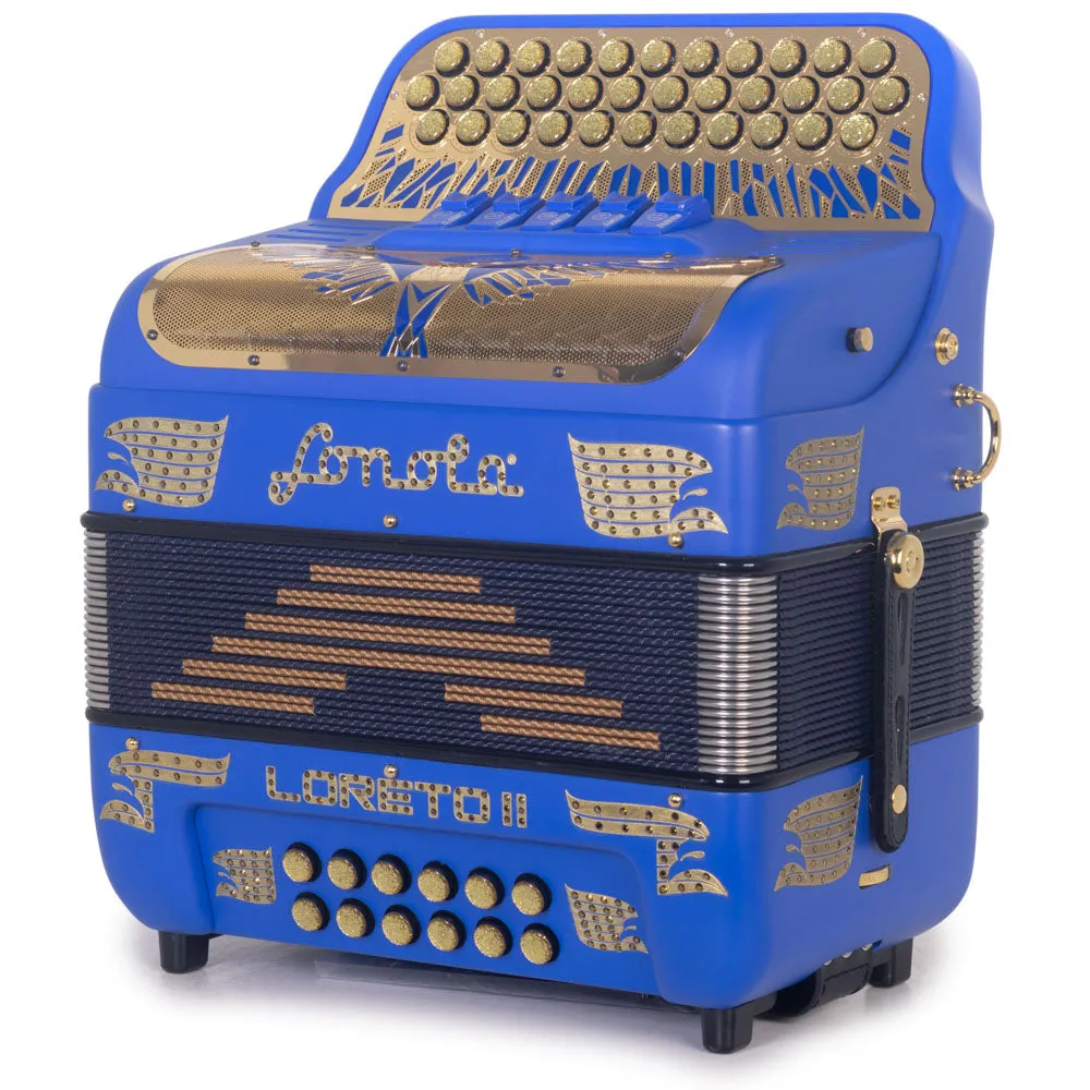 Sonola Loreto II Acordeón Ultra Compacto 5 Registros FA Azul con Dorado