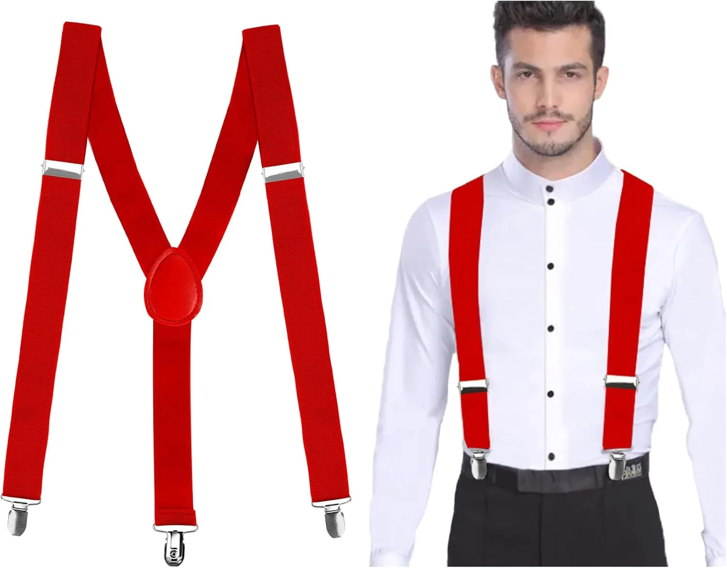 Suspenders for Men and Women - Adjustable Y-Back for Dress Pants, Jeans, Tuxedo - Christmas and Halloween