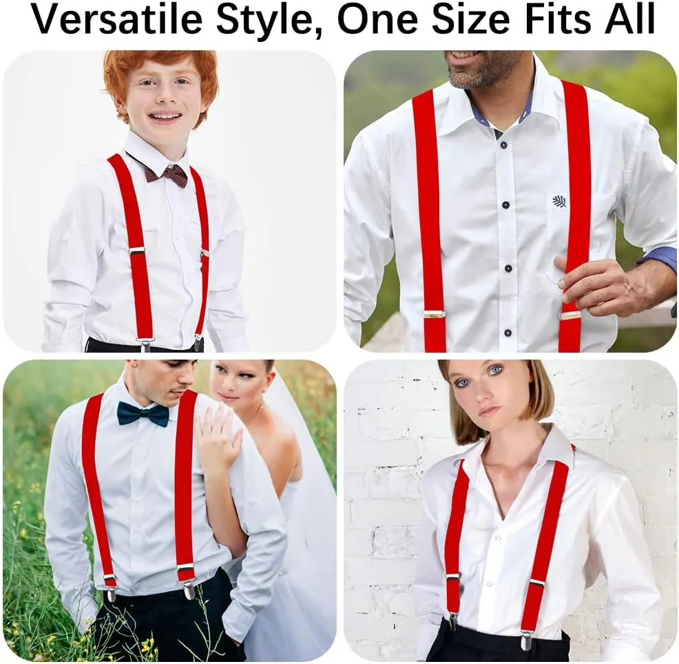 Suspenders for Men and Women - Adjustable Y-Back for Dress Pants, Jeans, Tuxedo - Christmas and Halloween