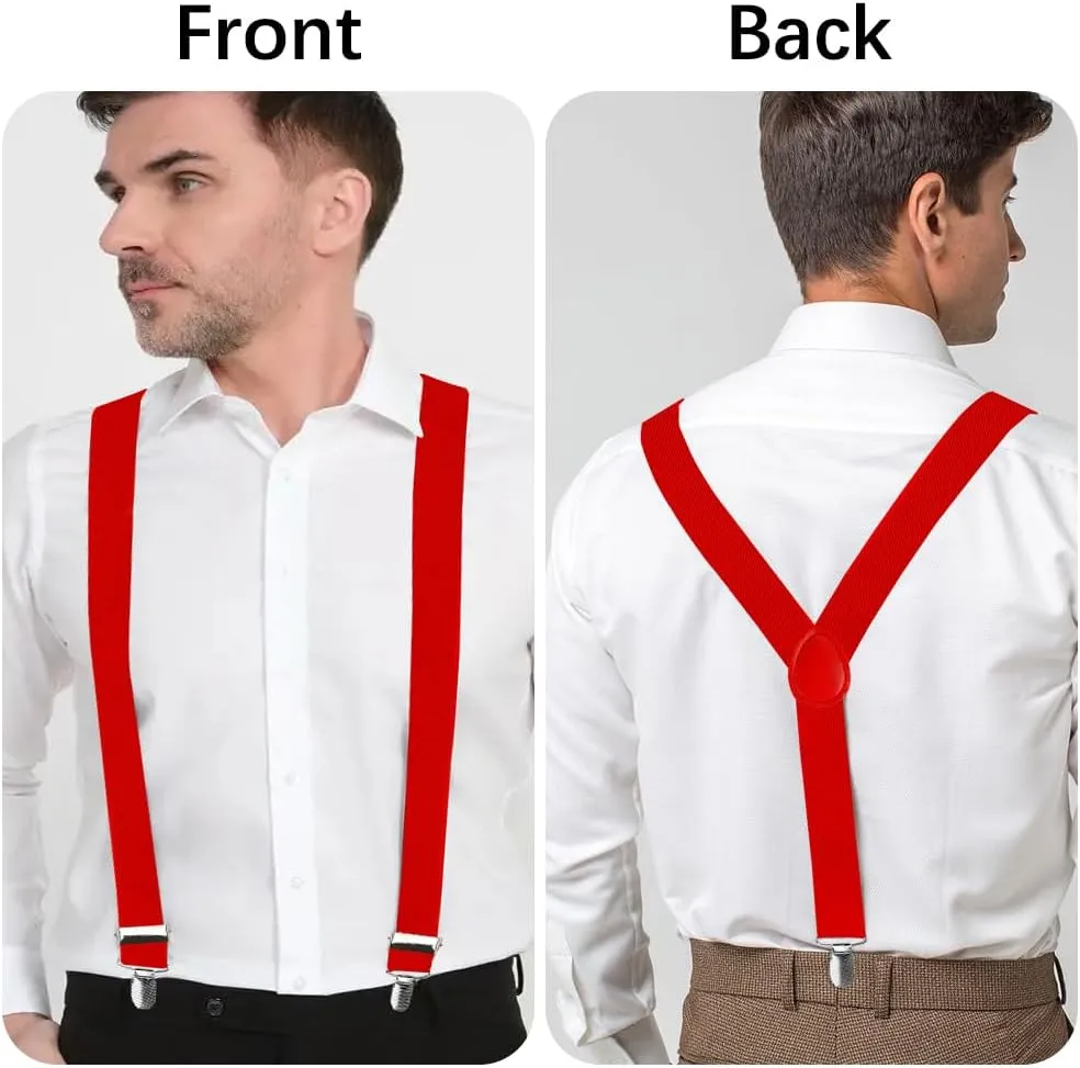 Suspenders for Men and Women - Adjustable Y-Back for Dress Pants, Jeans, Tuxedo - Christmas and Halloween