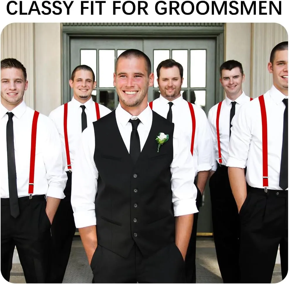 Suspenders for Men and Women - Adjustable Y-Back for Dress Pants, Jeans, Tuxedo - Christmas and Halloween