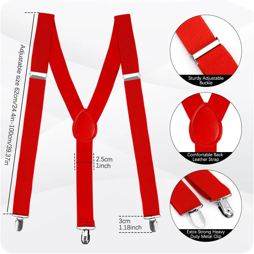 Suspenders for Men and Women - Adjustable Y-Back for Dress Pants, Jeans, Tuxedo - Christmas and Halloween