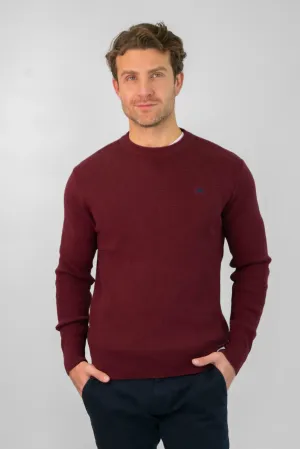 Suéter Textured Cuello Redondo Vinotinto