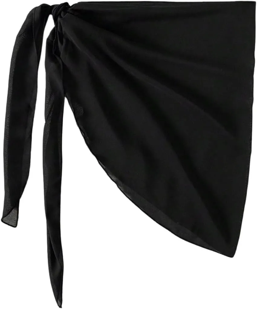 SweatyRocks Women's Sarong Coverups Chiffon Summer Beach Cover Up Wrap Skirt Pareo Swimwear