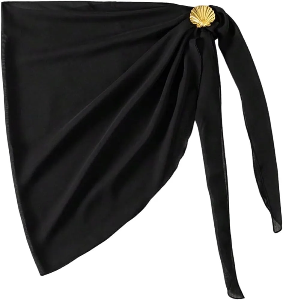 SweatyRocks Women's Sarong Coverups Chiffon Summer Beach Cover Up Wrap Skirt Pareo Swimwear