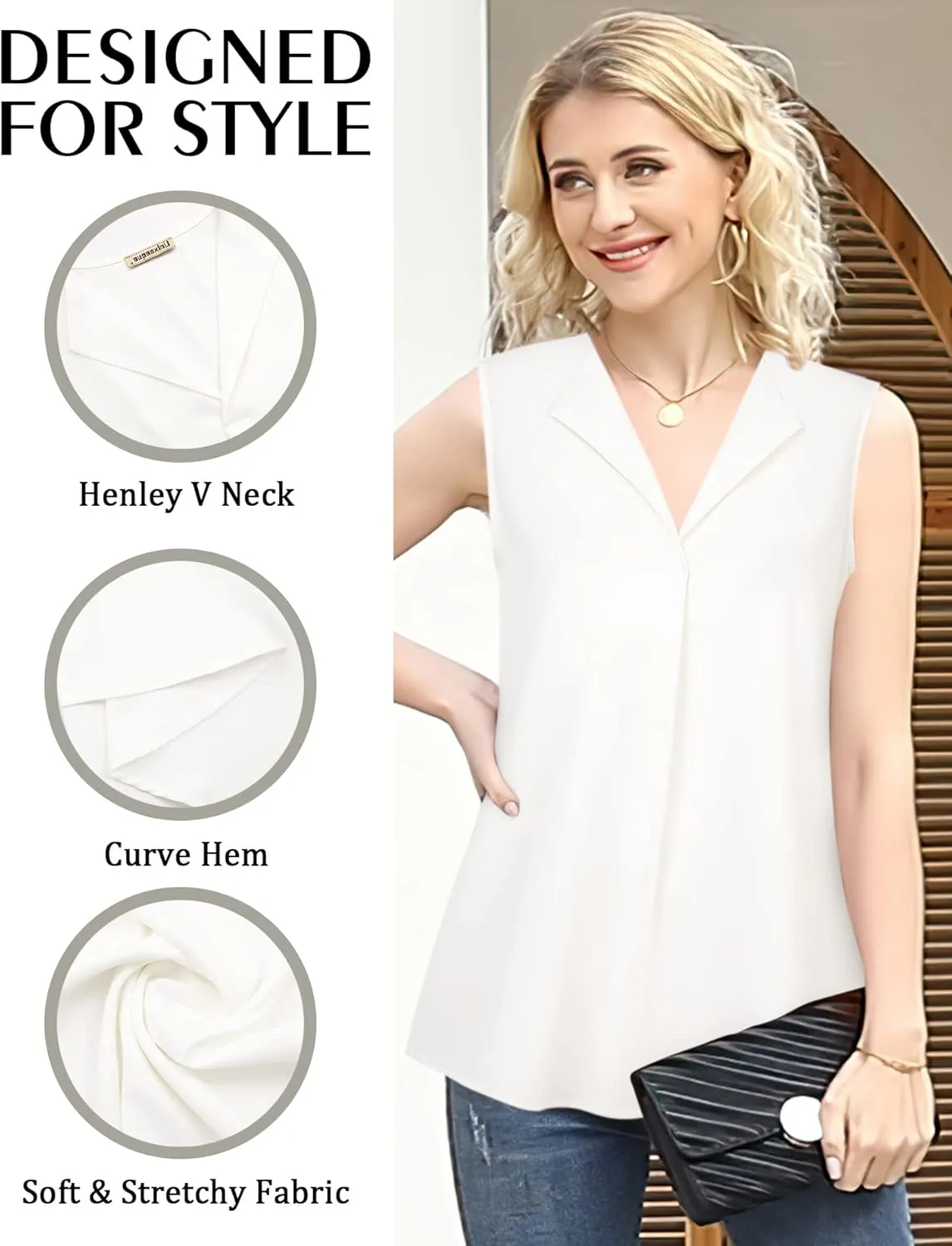 Unixseque Womens Business Casual Tank Top Summer Sleeveless Outfits 2025 Dressy Work Shirts