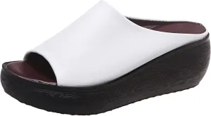 Wedge Sandals for Women Comfortable Platform Open Toe Slip On Slides High Heels Summer Mules Walking Beach Shoes