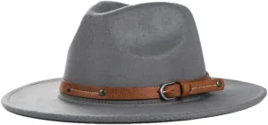 Women Wide Brim Woolen Fedora Hat Men Gentleman Lady British Style Jazz Church Panama Hat
