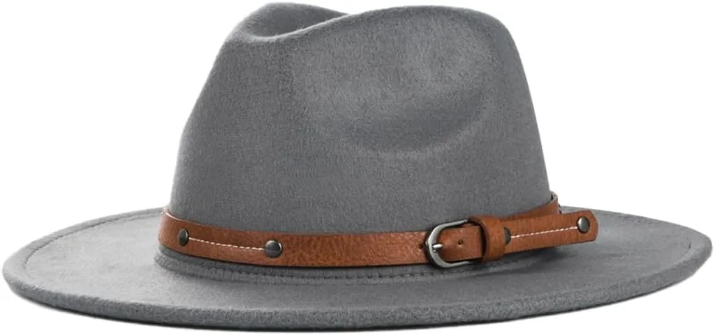 Women Wide Brim Woolen Fedora Hat Men Gentleman Lady British Style Jazz Church Panama Hat