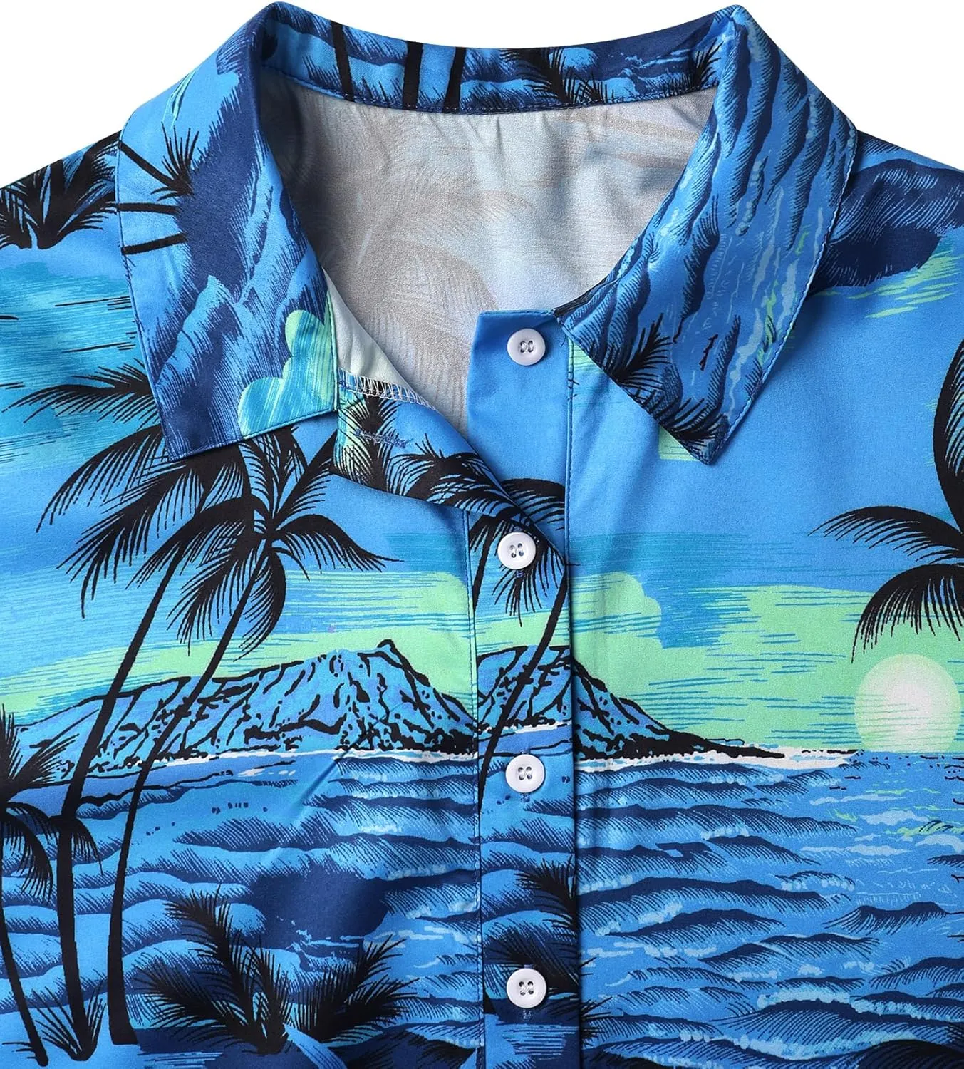 ZXZY Women Cute Hawaiian Shirt Lapel V Neck Short Sleeve Top Loose Button Down Blouse